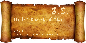 Biró Dezideráta névjegykártya